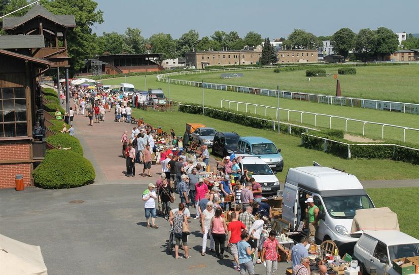 Trödelmarkt an der Galopprennbahn.