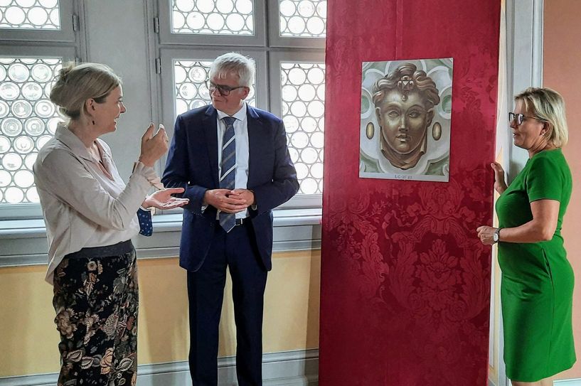 Große Freude über die bauliche Fertigstellung herrscht bei Marion Ackermann (SKD), Sachsens Finanzminister Hartmut Vorjohann und Sachsens Kultusministerin Barbara Klepsch.