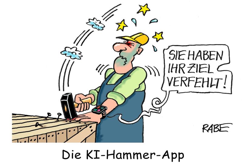 Gewinner-Karikatur »Hammer-App« von Ralf Böhme.