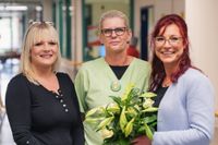 Pflegedienstleitung Celine Jannaschk, Mitarbeiterin Ramona Tietze und die Einrichtungsleitung der Thiem-Care GmbH, Melanie Müller (v. l.).