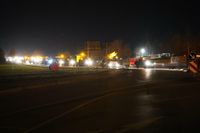 Zahlreiche Landwirte fahren die Autobahnauffahrt bei Bautzen an.