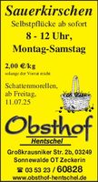 Obstbau Hentschel  Sauerkirschen