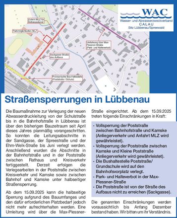 WAC Straßensperrungen Lübbenau