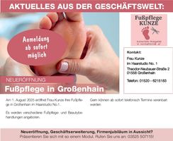 Neueröffnung Fußpflege Kunze