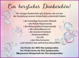 Kita Spielparadies Dankeschön