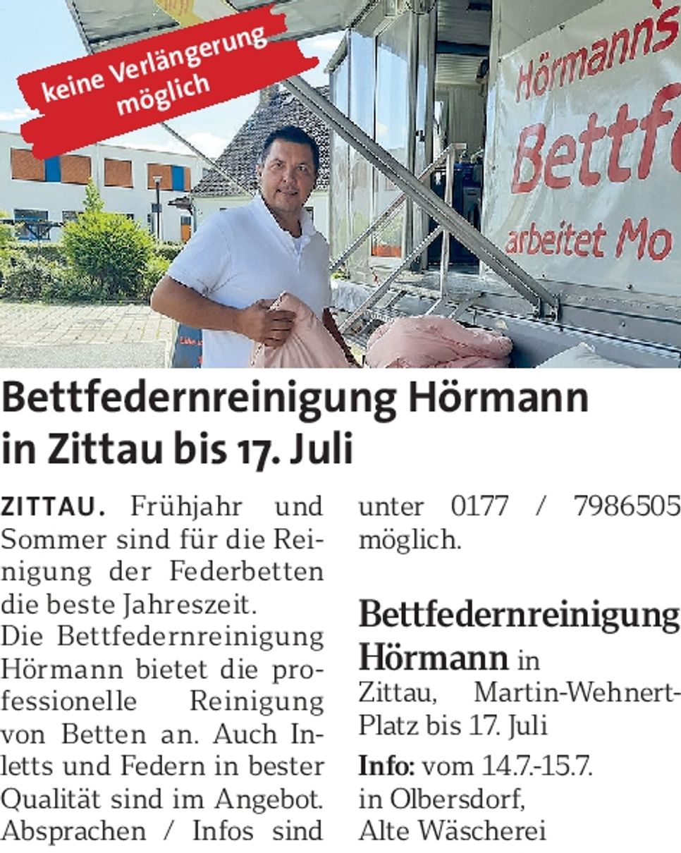 Schauf.Bettfedernreinigung  Hörm./Zittau