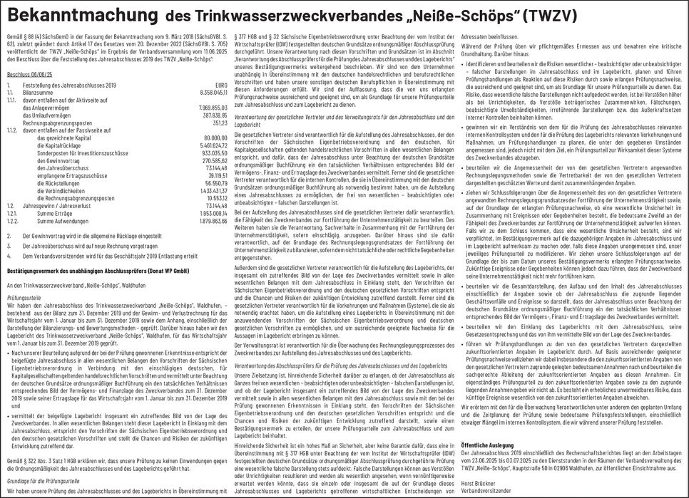 JAB 2019 Trinkwasserzweckv. Neiße-Schöps