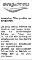 Logo ewag Öffnungszeiten