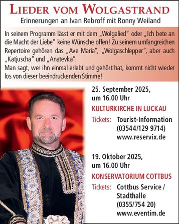 Konzert  RONNY WEILAND Luckau+CB