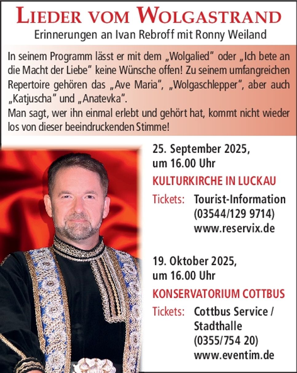 Konzert  RONNY WEILAND Luckau+CB
