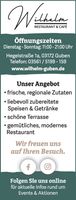 Titelseite Restaurant Wilhelm KW 25