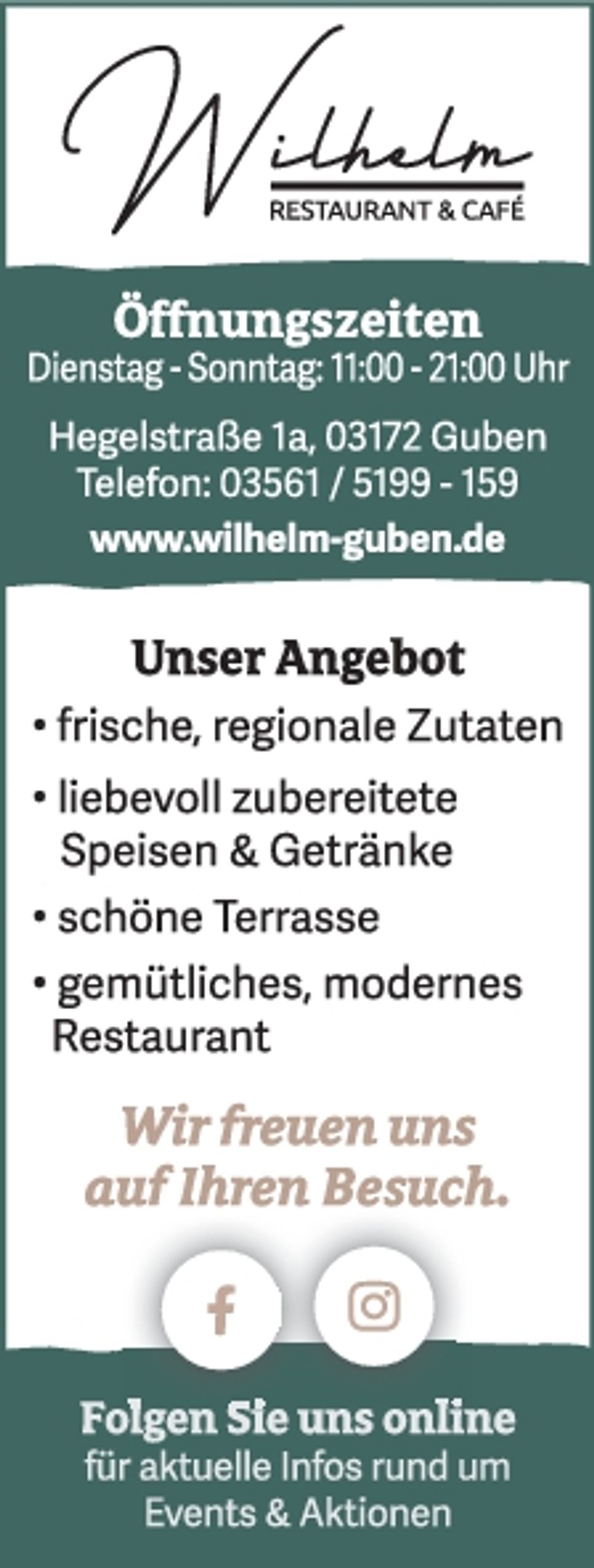 Titelseite Restaurant Wilhelm KW 26