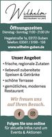 Titelseite Restaurant Wilhelm KW 30