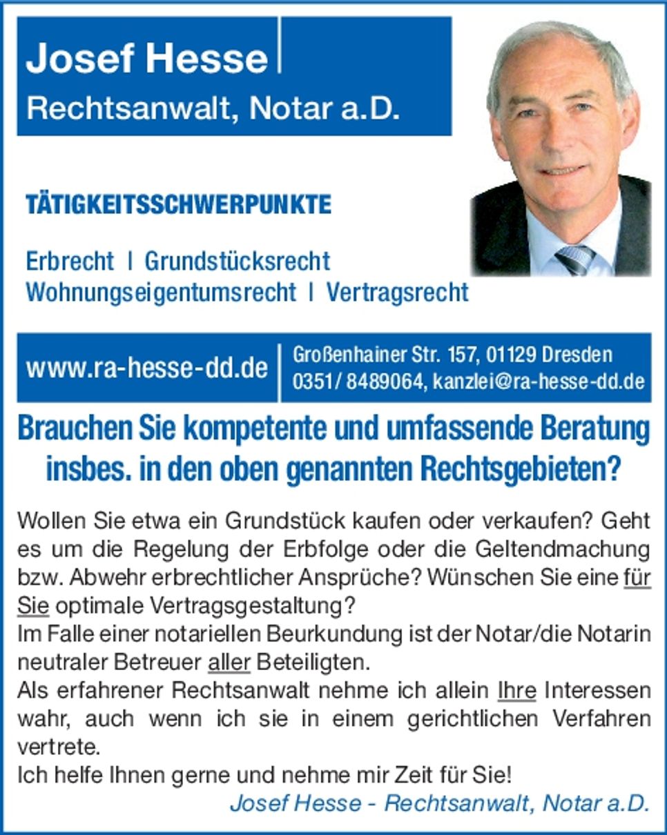 Rechtsanwalt Hesse - Beratung