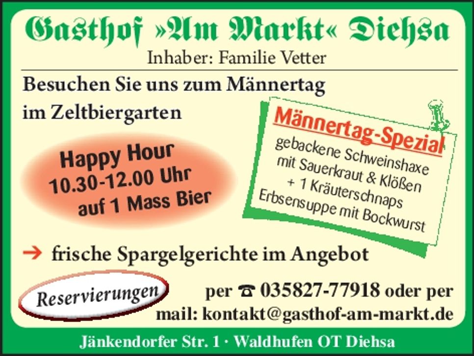 Gasthof am Markt/Himmelfahrt & Pfingsten