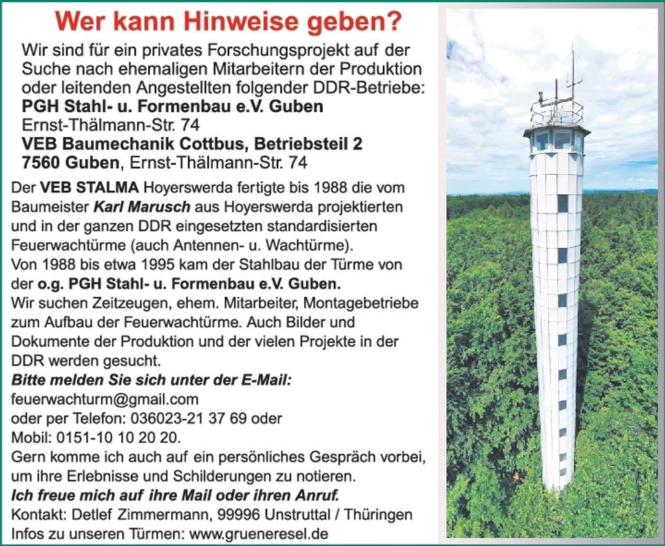 Wer kann Hinweise geben?