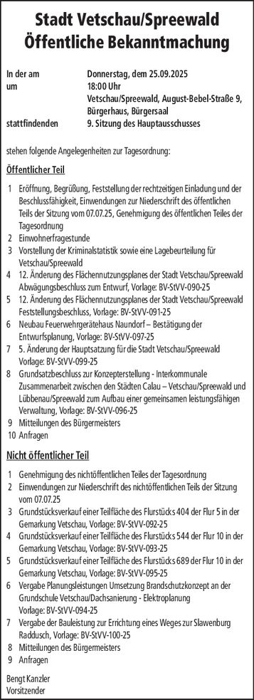 Stadt Vetschau-HA 25.09.2025