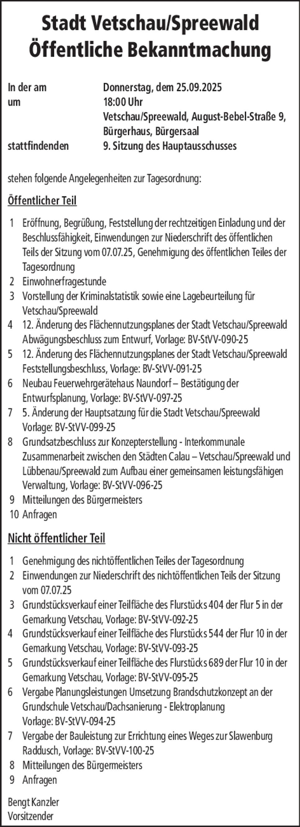 Stadt Vetschau-HA 25.09.2025