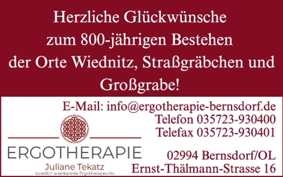 Egrotherapie Bernsdorf 800 Jahre 