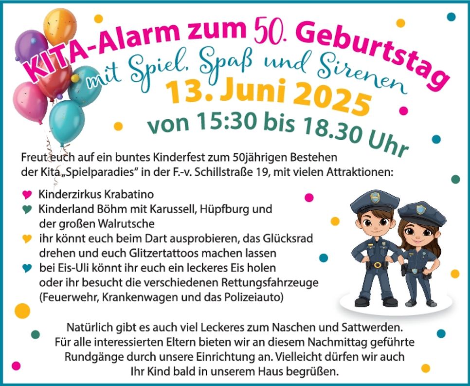 Kita Spielparadies Geburtstag