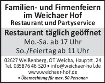 Weichaer Hof- Öffnungszeiten