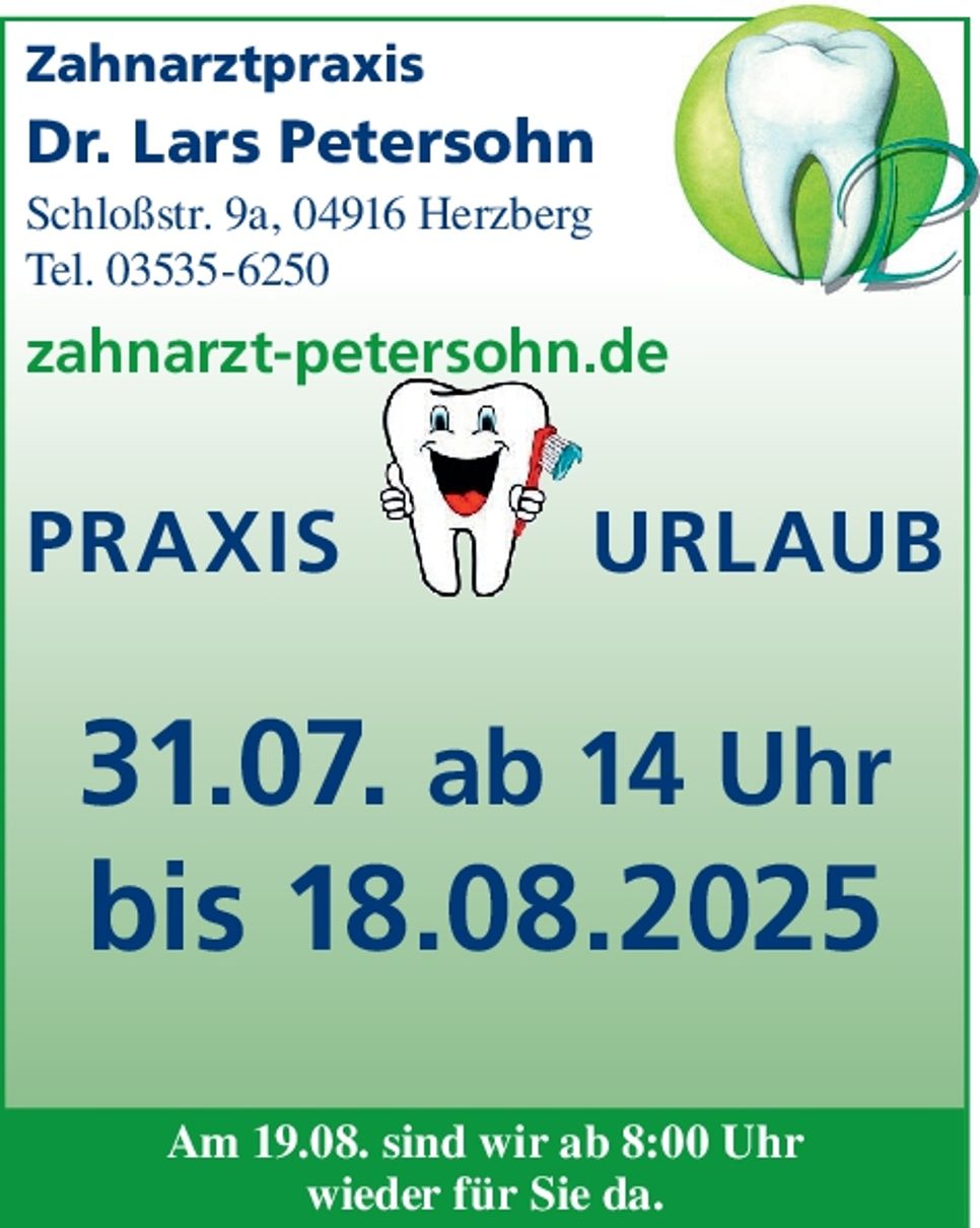 Urlaub Dr. Petersohn