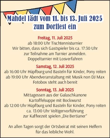 Dorffest Mahdel