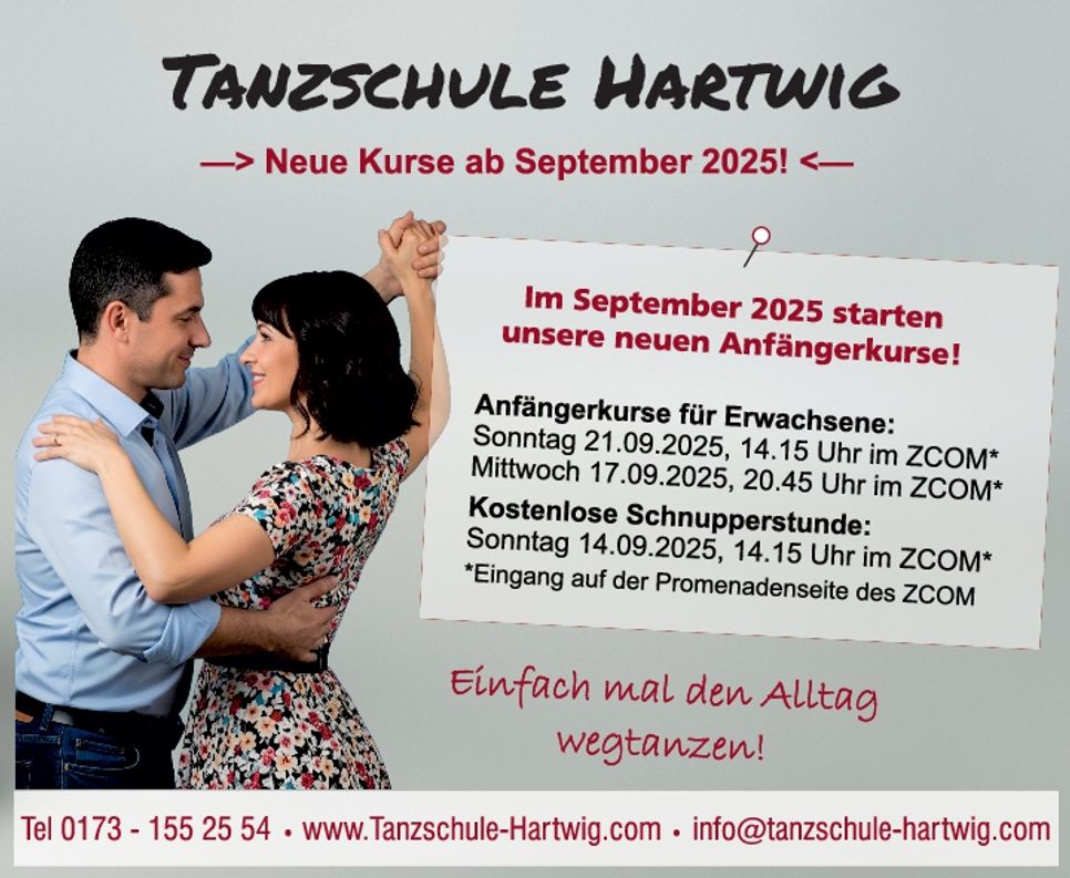 Tanzschule Hartwig - Neue Kurse ab Sept.