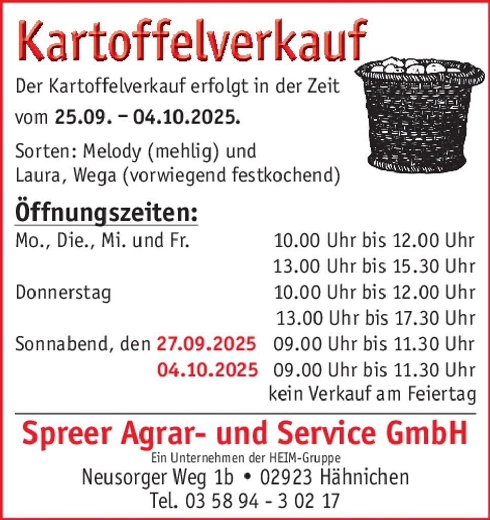 Kartoffelverkauf