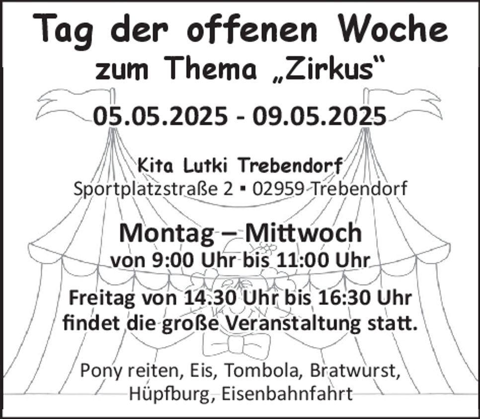 Zirkuswoche Kita Lutki Trebendorf