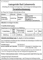Zwangsversteigerung - Az: 15 K 44 / 22