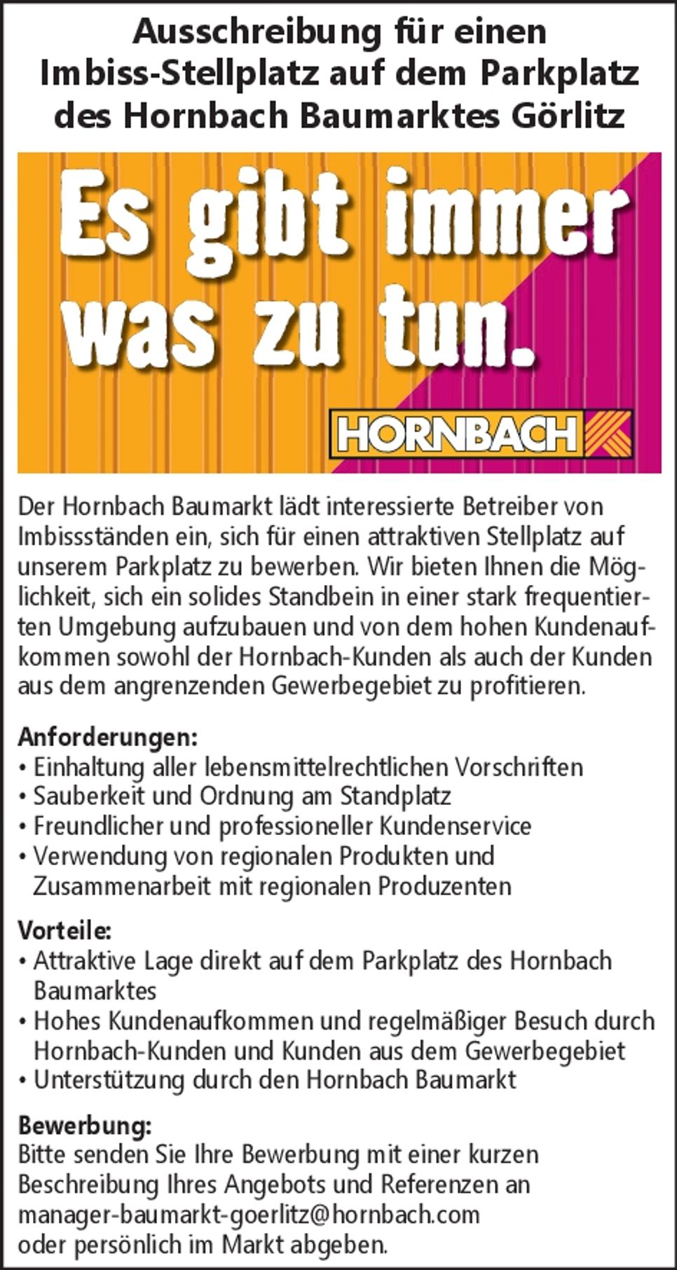 Ausschreibung Imbiss-Stellplatz