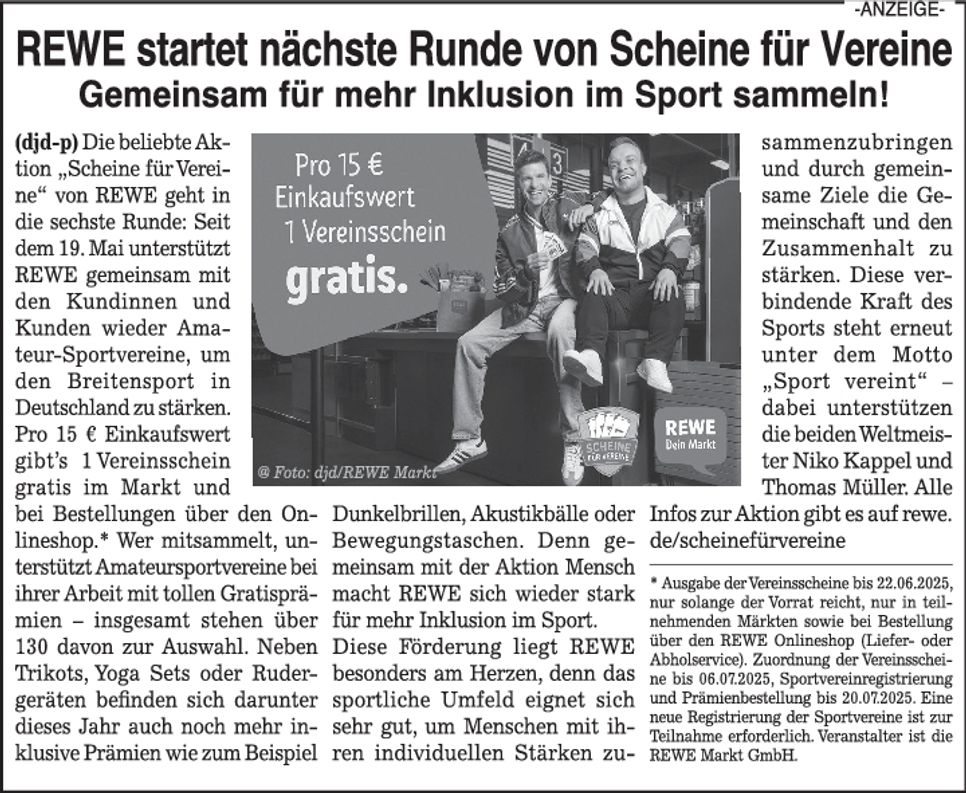 Materndienst Rewe_Vereinssport