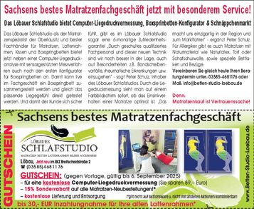 Sachsen größtes Matratzenfachgeschäft