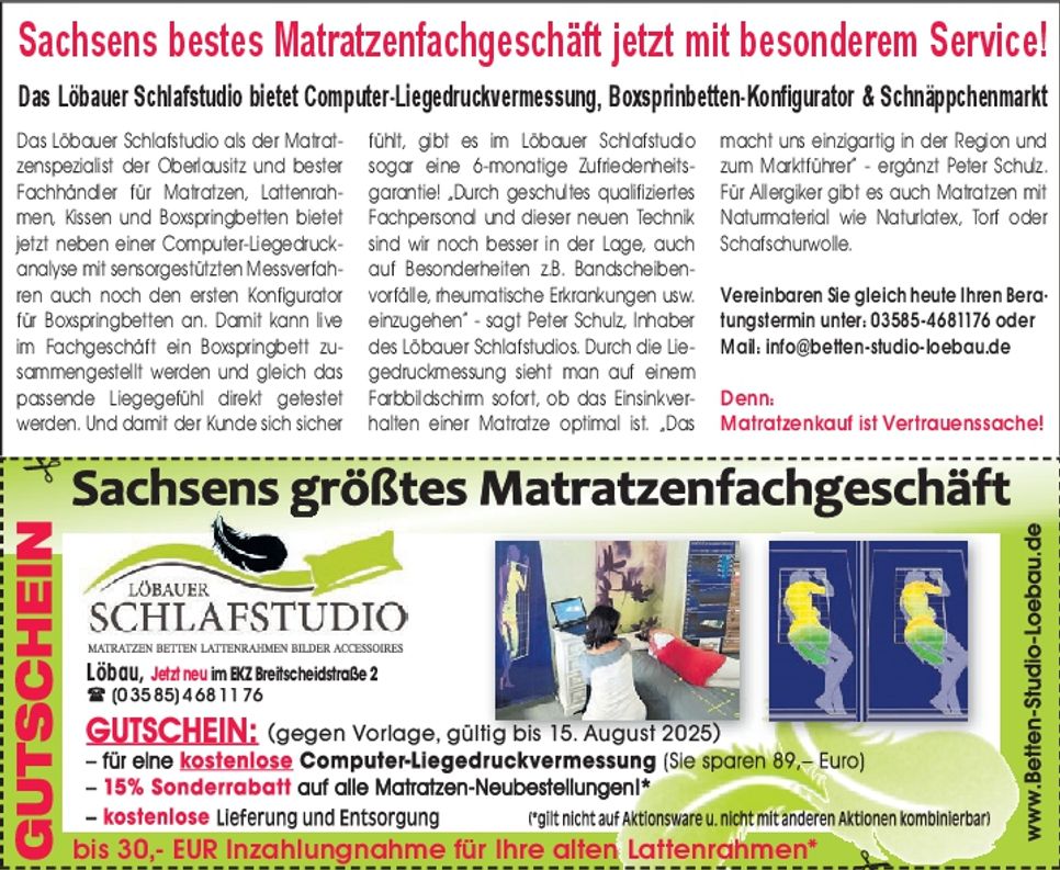 Sachsen größtes Matratzenfachgeschäft