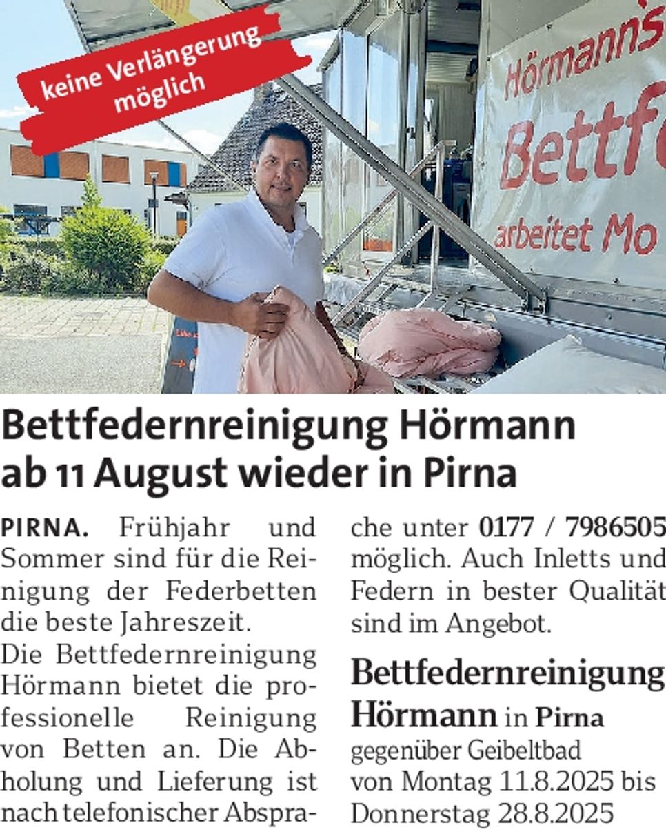 Bettfedernreinigung  Pirna