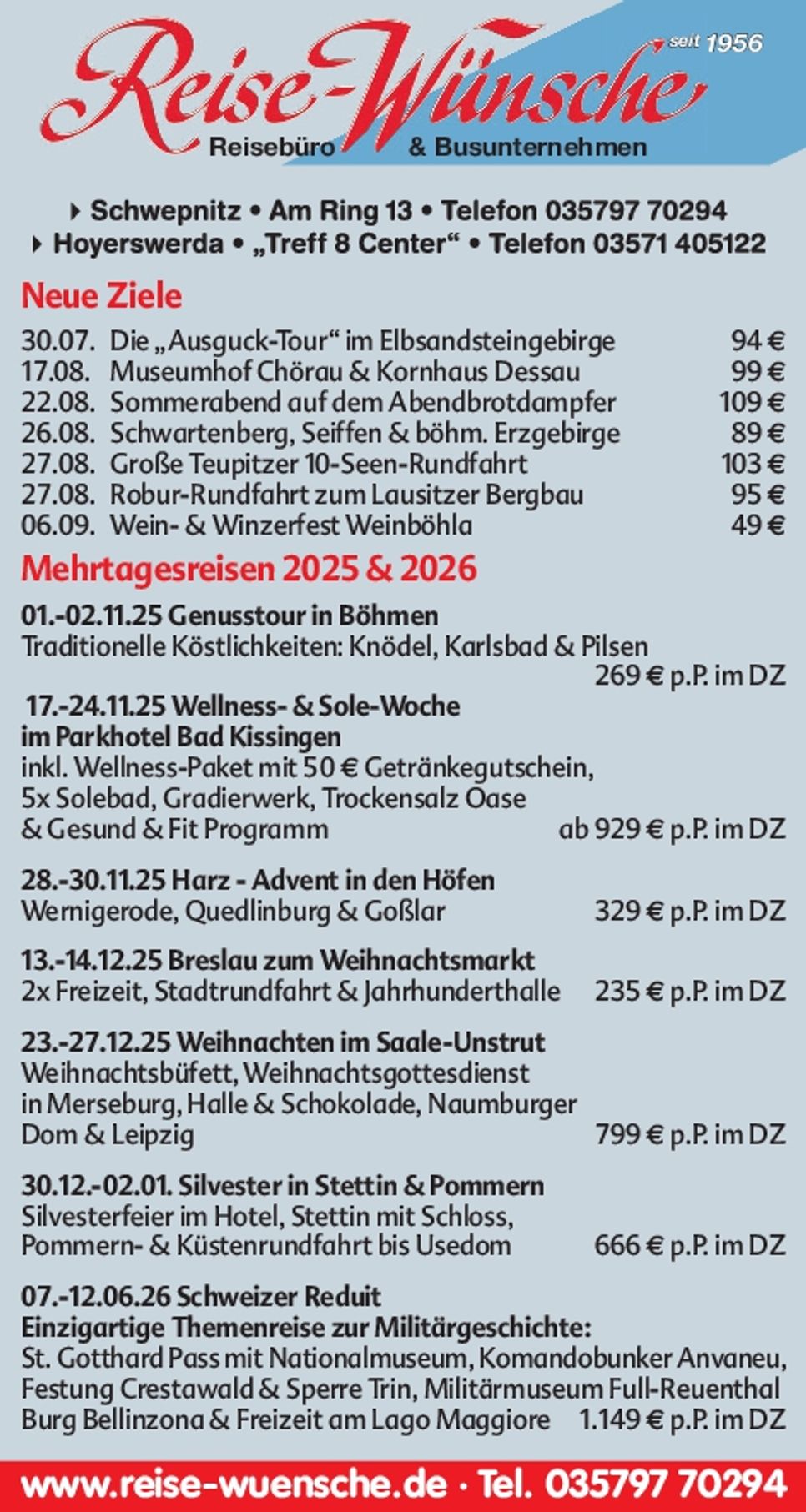 Reise Wünsche