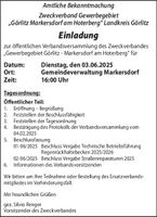 Bekanntmachung / Einladung Zweckverband