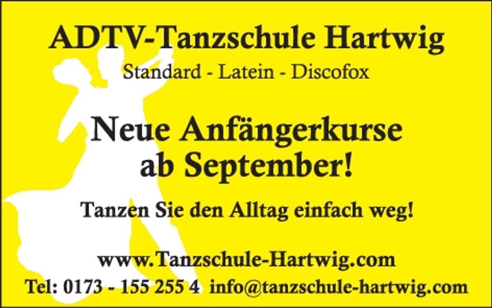 Tanzschule Hartwig - Neue Kurse ab Sept.