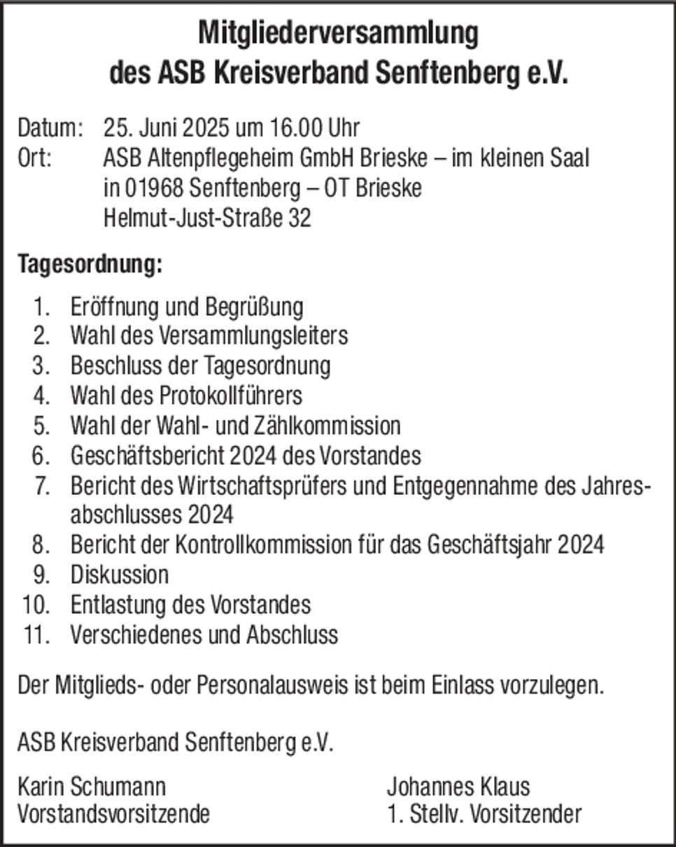 Mitgliederversammlung