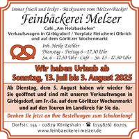 Feinbäckerei Melzer/Urlaub