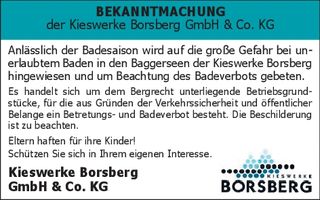 Kieswerke - Badeverbot