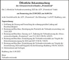 Öffentliche Bekanntmachung 