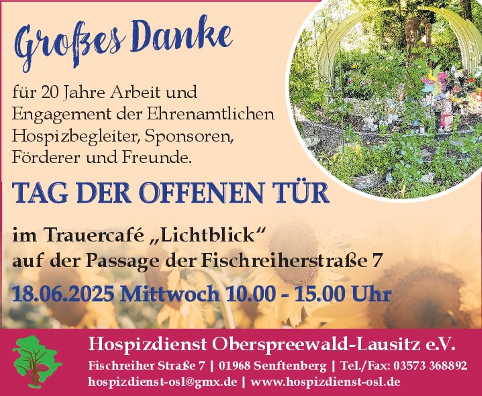 Hospiz- 20 J.+Tag der offenen Tür