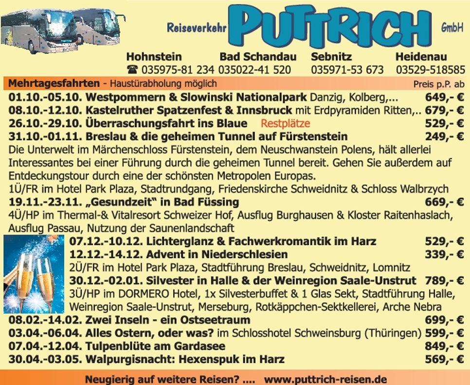 Senioren heute Puttrich Reisen