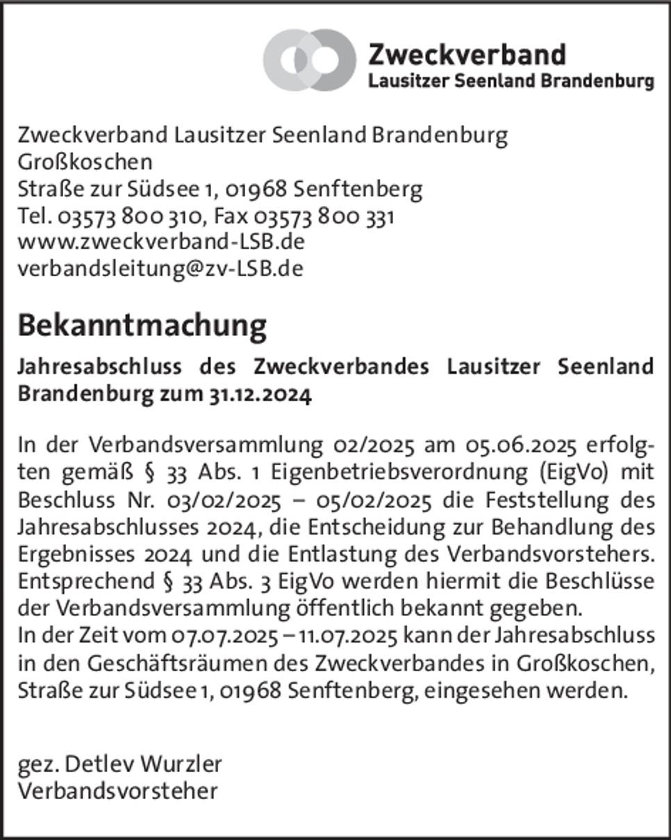 Bekanntmachung JA 2024