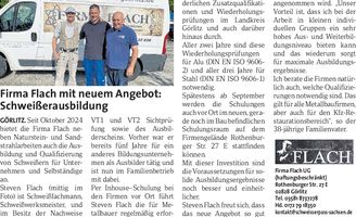 Schaufenster Fa. Flach/Schweißerqualif.