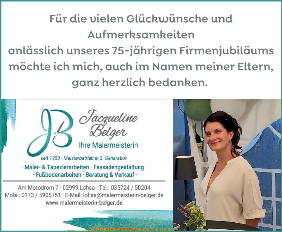 Malermeisterin Belger- Jubiläum