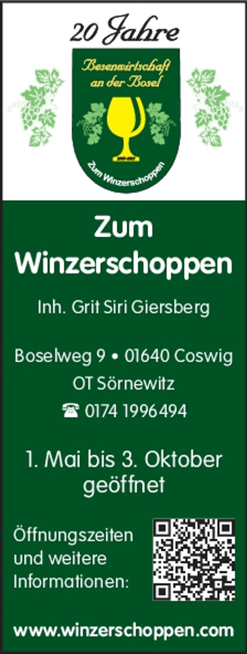 20 J. Zum Winzerschoppen Ausg. LK Meißen