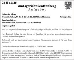 Aufgebot 21 II 11/25